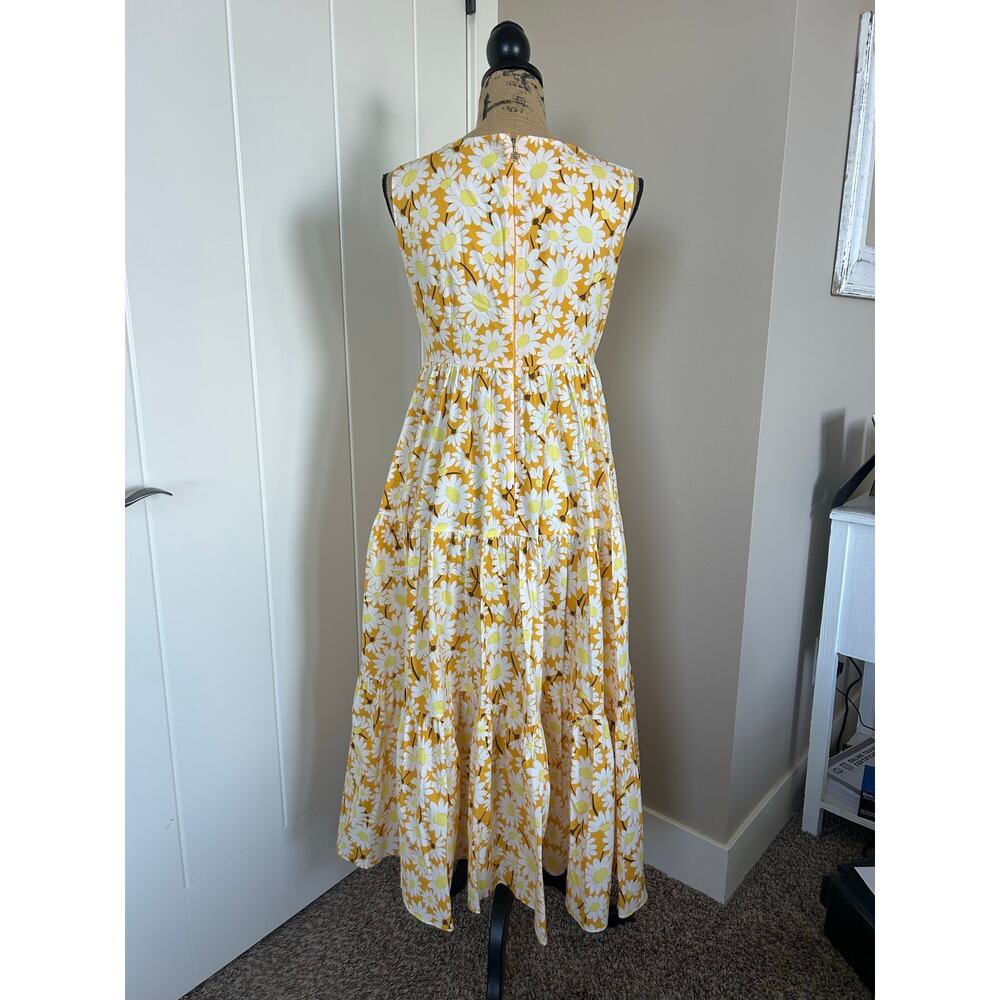 Kate Spade New York Daisy Poplin Vineyard Yellow Midi Dress Size 6 - Picture 4 of 8